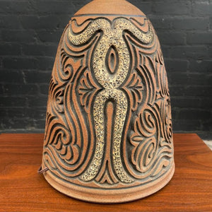 Mid-Century Modern Ceramic Terracotta Table Lamp, 1960’s