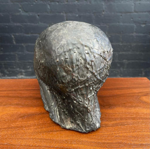 Mid-Century Modern Bronze Brutalist Head Sculpture, c.1960’s
