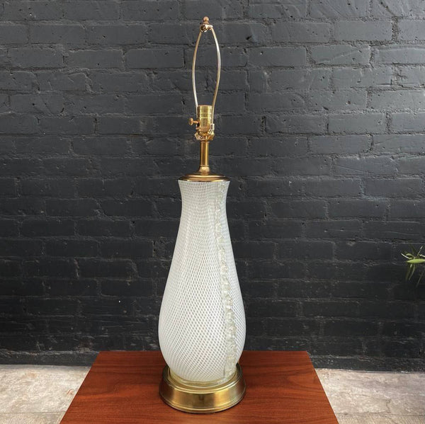 Italian Murano Glass Table Lamp with Brass Accent, c.1960’s