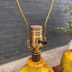 Pair of Mid-Century Modern Yellow Ceramic Table Lamps, c.1960’s