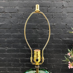 Vintage Green Bohemian Glass Table Lamps, 1960’s