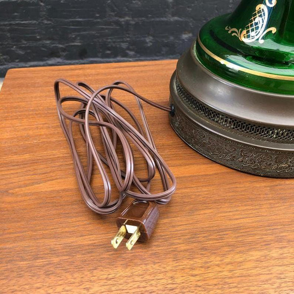 Vintage Green Bohemian Glass Table Lamps, 1960’s
