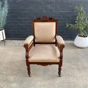 Vintage Antique Mahogany Wood Lounge Chair