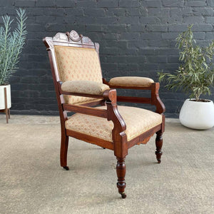 Vintage Antique Mahogany Wood Lounge Chair