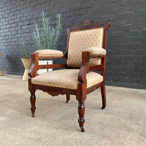 Vintage Antique Mahogany Wood Lounge Chair