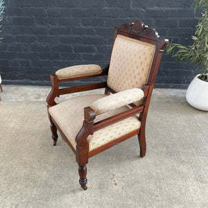 Vintage Antique Mahogany Wood Lounge Chair
