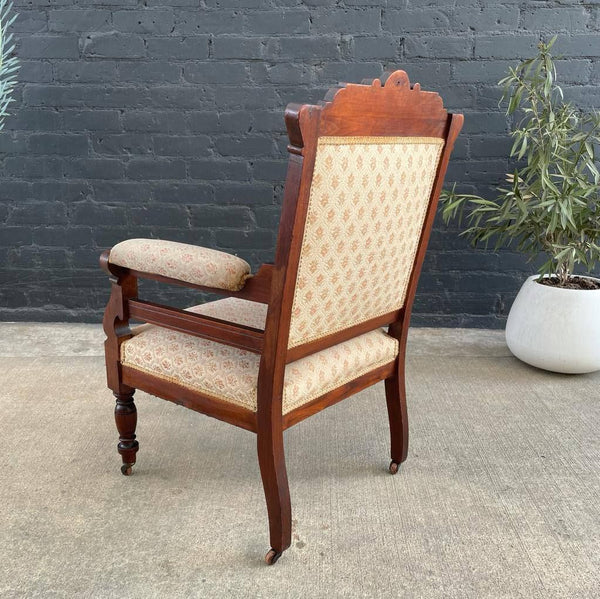 Vintage Antique Mahogany Wood Lounge Chair