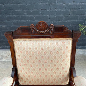 Vintage Antique Mahogany Wood Lounge Chair