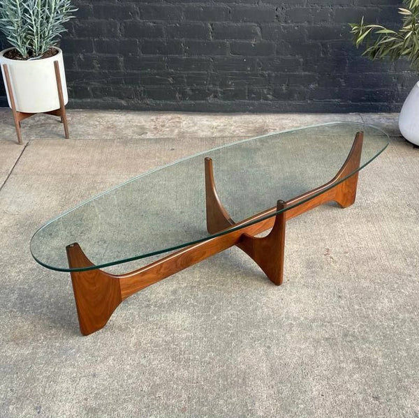 Mid-Century Modern Adrian Pearsall Style Sculpted Coffee Table with New Glass Top