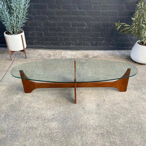 Mid-Century Modern Adrian Pearsall Style Sculpted Coffee Table with New Glass Top