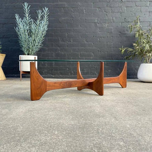 Mid-Century Modern Adrian Pearsall Style Sculpted Coffee Table with New Glass Top
