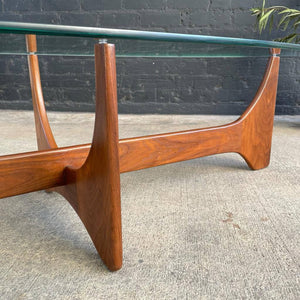 Mid-Century Modern Adrian Pearsall Style Sculpted Coffee Table with New Glass Top
