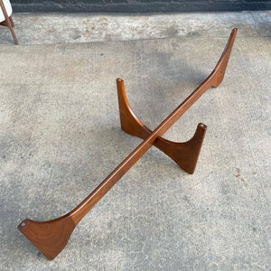 Mid-Century Modern Adrian Pearsall Style Sculpted Coffee Table with New Glass Top