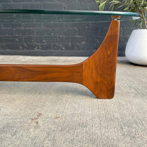 Mid-Century Modern Adrian Pearsall Style Sculpted Coffee Table with New Glass Top