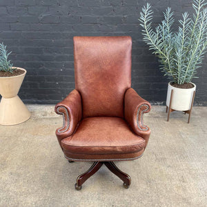 Vintage Cognac Leather Office Chair, c.1970’s