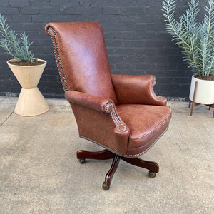 Vintage Cognac Leather Office Chair, c.1970’s