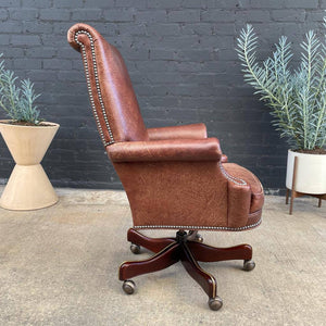 Vintage Cognac Leather Office Chair, c.1970’s