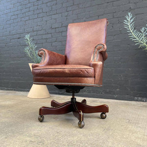Vintage Cognac Leather Office Chair, c.1970’s