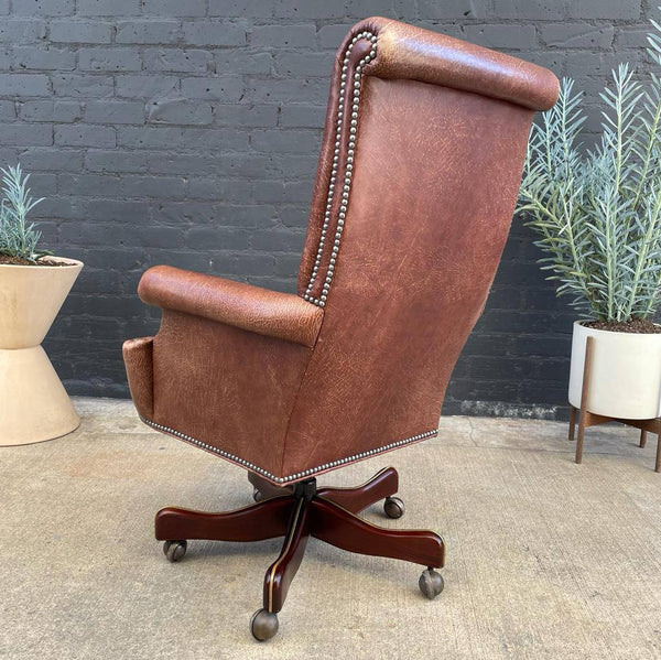 Vintage Cognac Leather Office Chair, c.1970’s