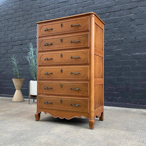 French Provincial Highboy Chest of Drawers, c.1940’s