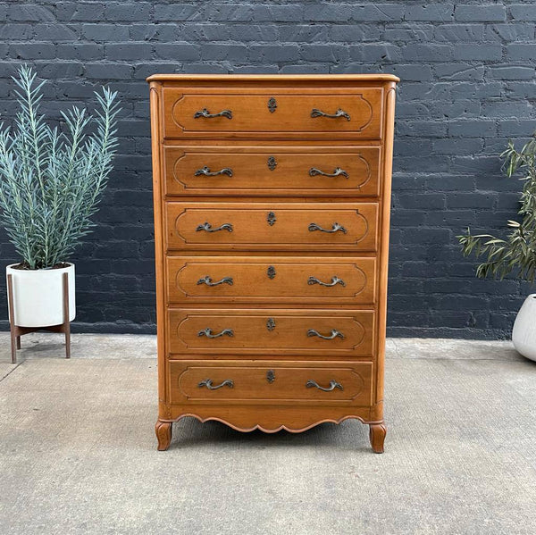 French Provincial Highboy Chest of Drawers, c.1940’s