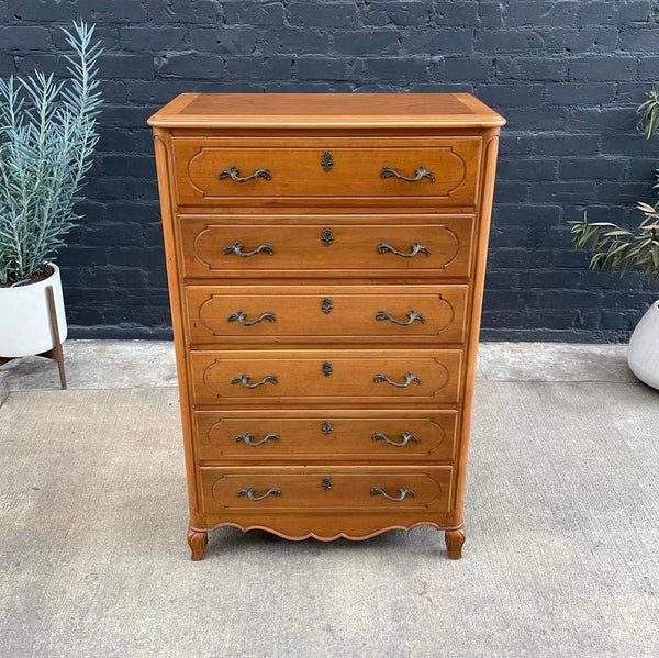 French Provincial Highboy Chest of Drawers, c.1940’s