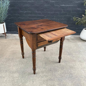 Vintage Farmhouse Bakers End Table with Possum Belly, c.1950’s
