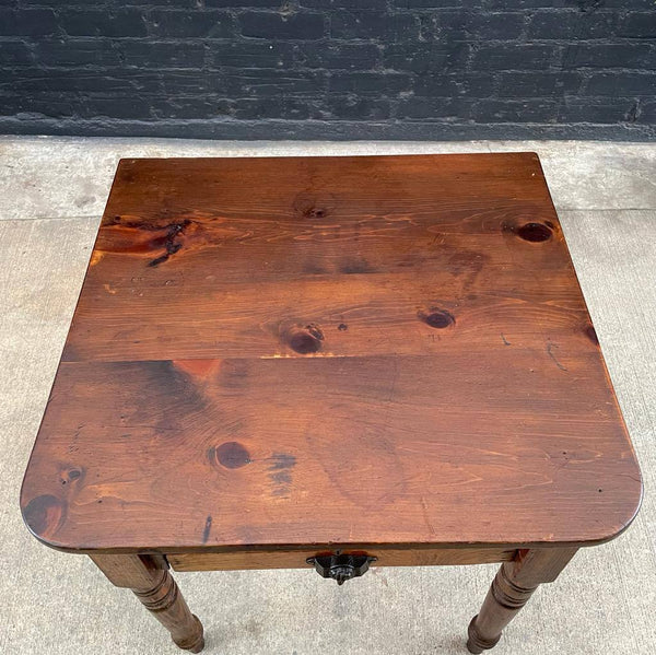 Vintage Farmhouse Bakers End Table with Possum Belly, c.1950’s