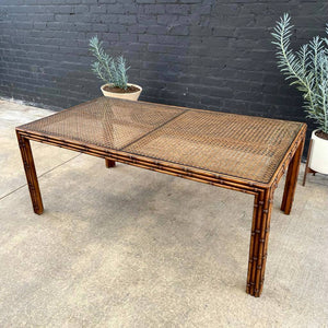 Vintage Boho Chic Hollywood Regency Expanding Dining Table