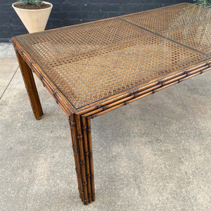Vintage Boho Chic Hollywood Regency Expanding Dining Table