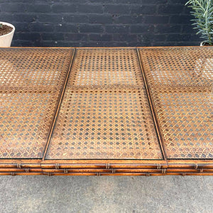 Vintage Boho Chic Hollywood Regency Expanding Dining Table