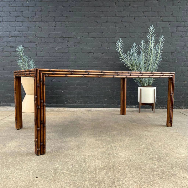 Vintage Boho Chic Hollywood Regency Expanding Dining Table