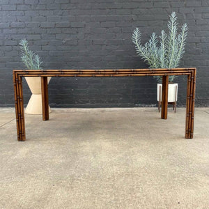 Vintage Boho Chic Hollywood Regency Expanding Dining Table