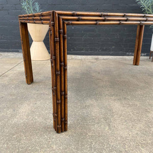 Vintage Boho Chic Hollywood Regency Expanding Dining Table
