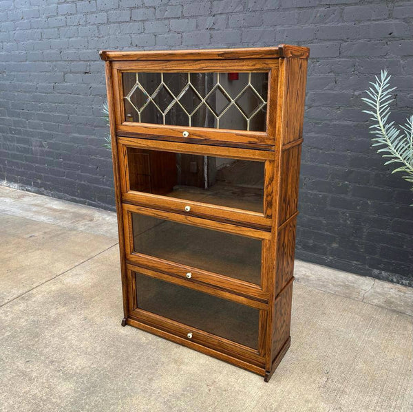 Vintage Barristers Oak Shelf Bookcase with Glass Doors, c.1980’s