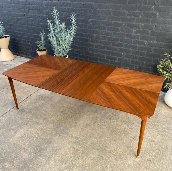 Mid-Century Modern Expanding Walnut Dining Table
