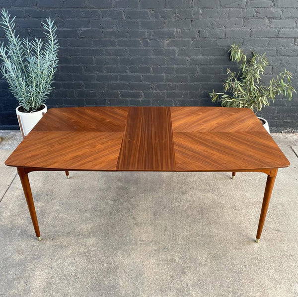 Mid-Century Modern Expanding Walnut Dining Table