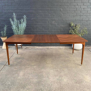Mid-Century Modern Expanding Walnut Dining Table