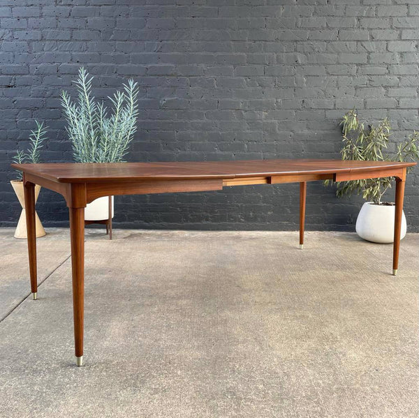 Mid-Century Modern Expanding Walnut Dining Table