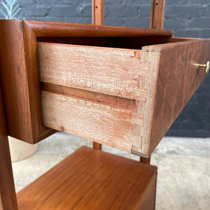 Pair of Mid-Century Modern Walnut Bookshelves with Brass Accents c.1960’s