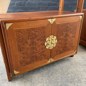 Pair of Mid-Century Modern Walnut Bookshelves with Brass Accents c.1960’s