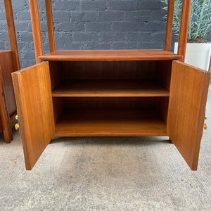 Pair of Mid-Century Modern Walnut Bookshelves with Brass Accents c.1960’s