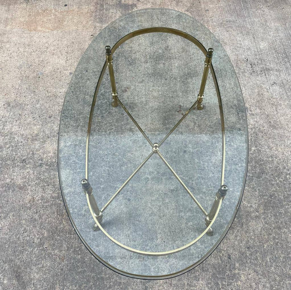 Italian Brass Coffee Table with Glass Top, c.1960’s