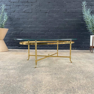 Italian Brass Coffee Table with Glass Top, c.1960’s