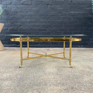 Italian Brass Coffee Table with Glass Top, c.1960’s