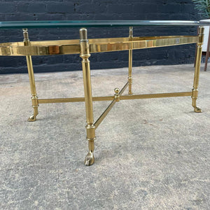 Italian Brass Coffee Table with Glass Top, c.1960’s