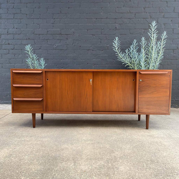 Mid-Century Modern Walnut Credenza with Finished Back, c.1960’s