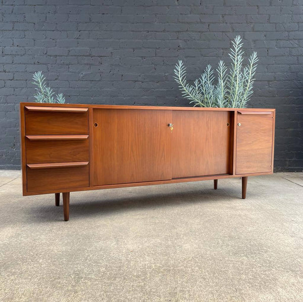 Mid-Century Modern Walnut Credenza with Finished Back, c.1960’s