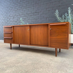 Mid-Century Modern Walnut Credenza with Finished Back, c.1960’s