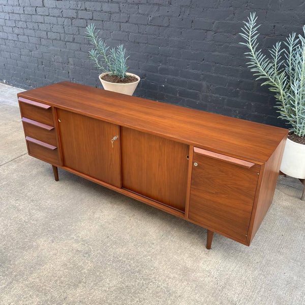 Mid-Century Modern Walnut Credenza with Finished Back, c.1960’s
